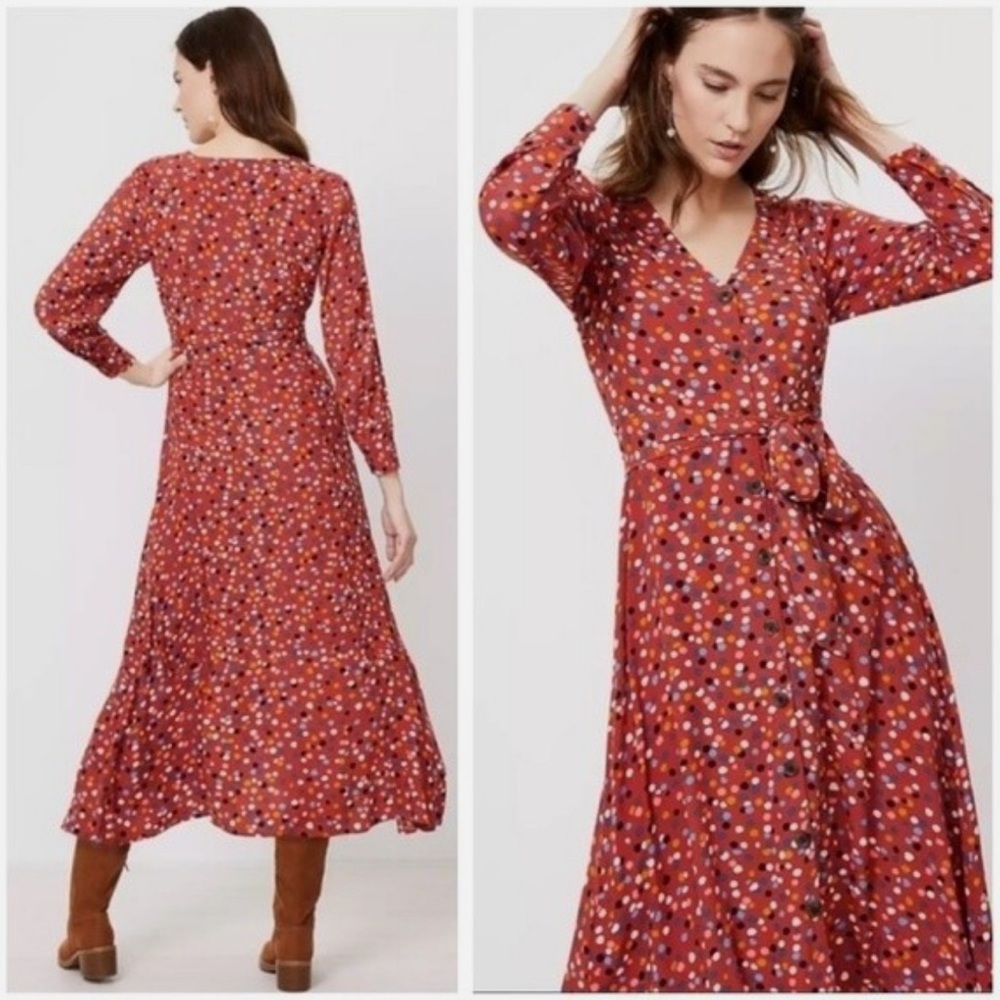 LOFT  Floral Long Sleeve Dress NWT